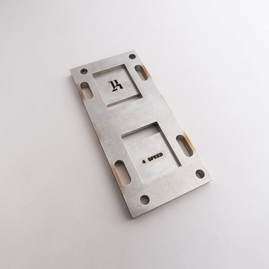 4-Speed Stainless Transmission Plate - Short, '65-'85