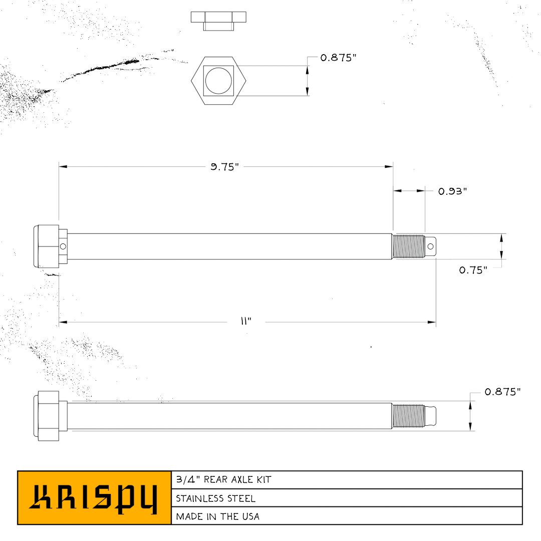 3/4” Rear Axle Kit for Shovelhead, Panhead, Knucklehead Hardtails & Early Round Swingarms