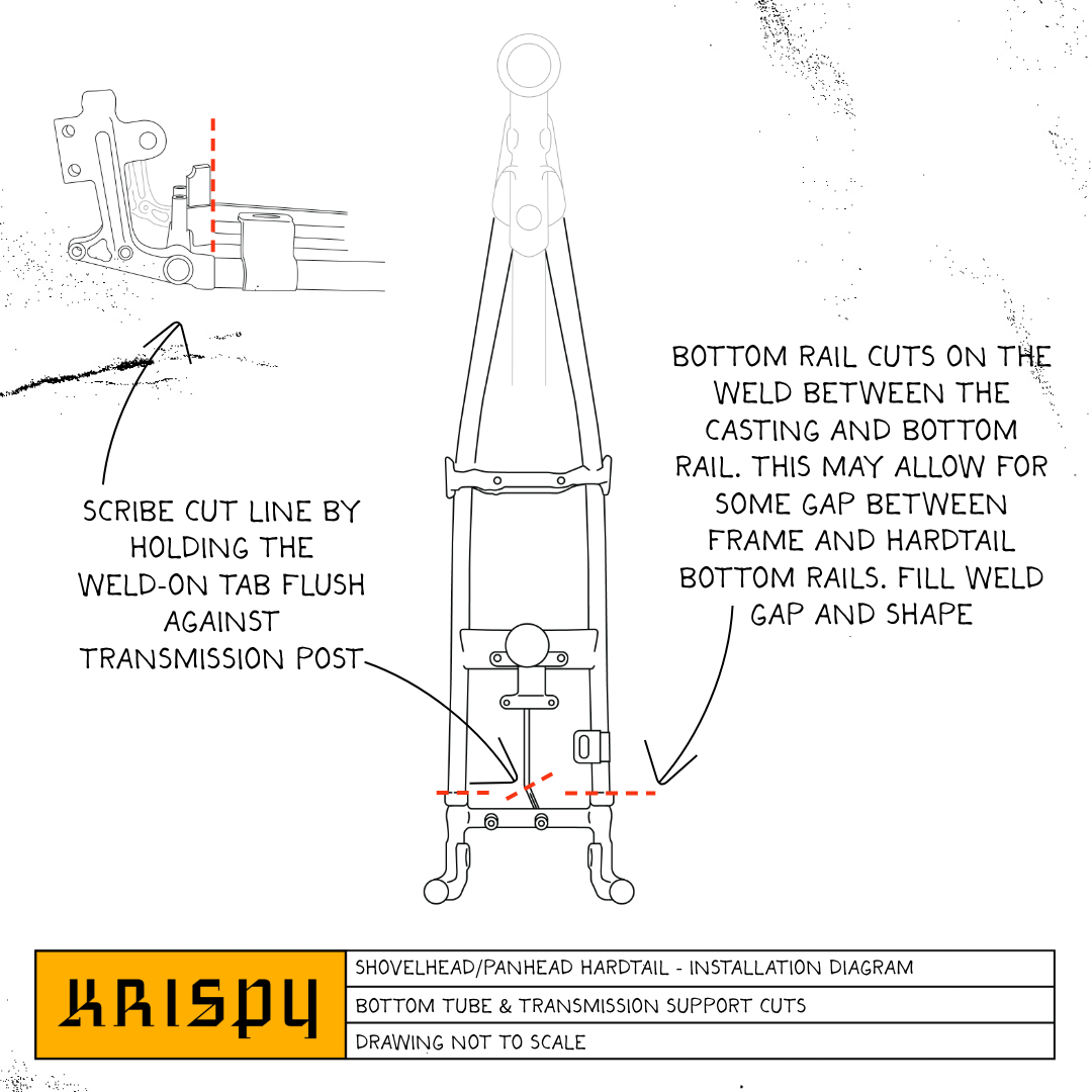 Shovelhead/Panhead Weld-On Hardtail with Cast Axle Plates