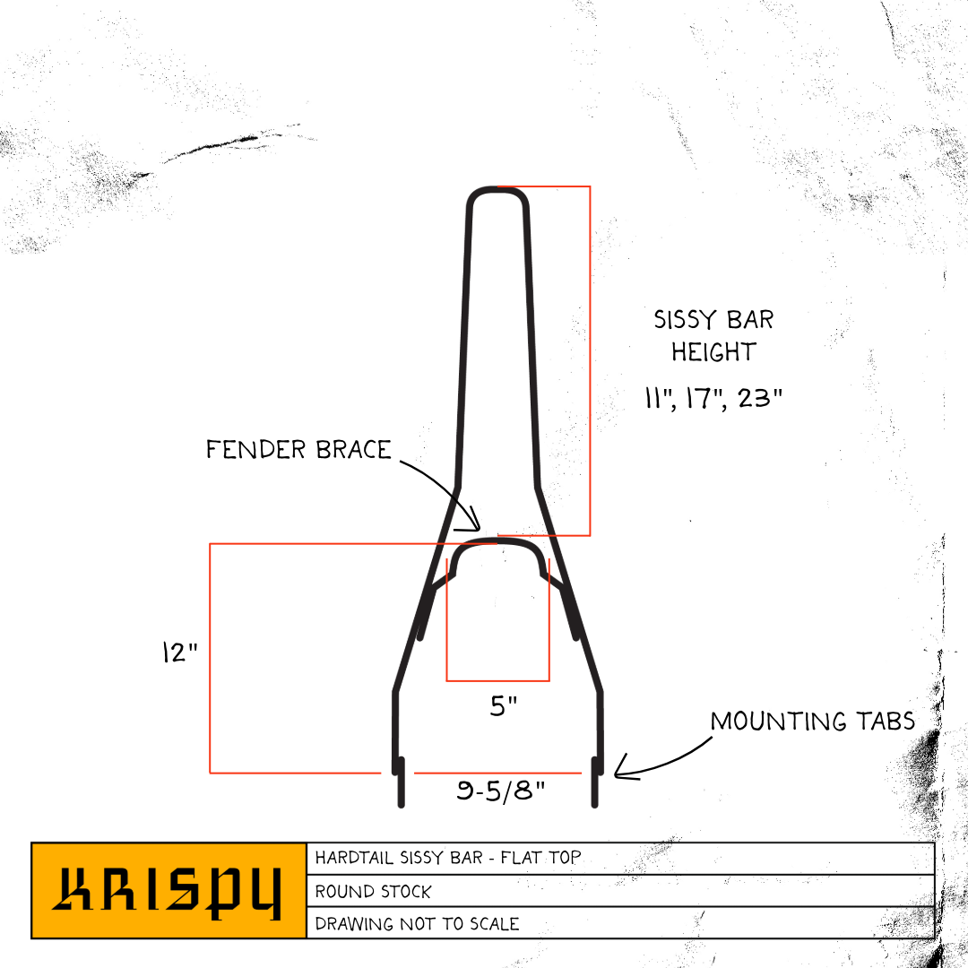 Flat Top Sissy Bar - Round Stock
