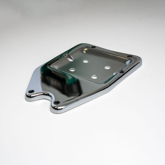 Chrome OEM Style Lower Oil Tank Plate - Battery Tray for Horseshoe Oil Tanks