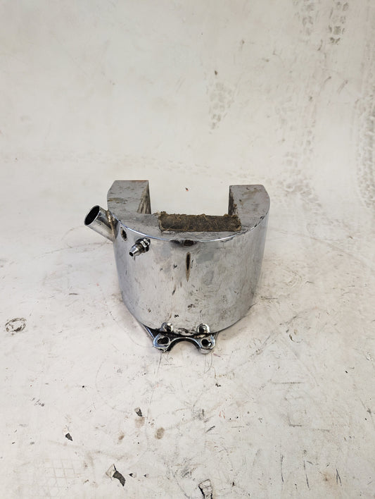 Chrome Aftermarket Horseshoe Style Oil Tank w/ Side Fill & Battery Tray