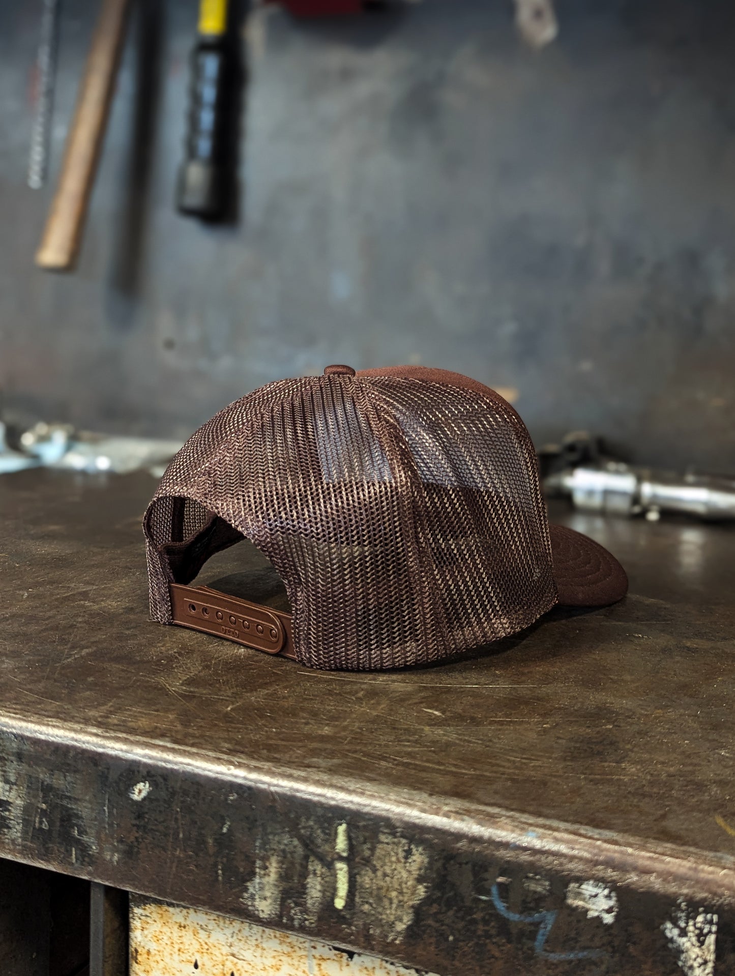 Krispy Choppers Badge Trucker Hat Brown