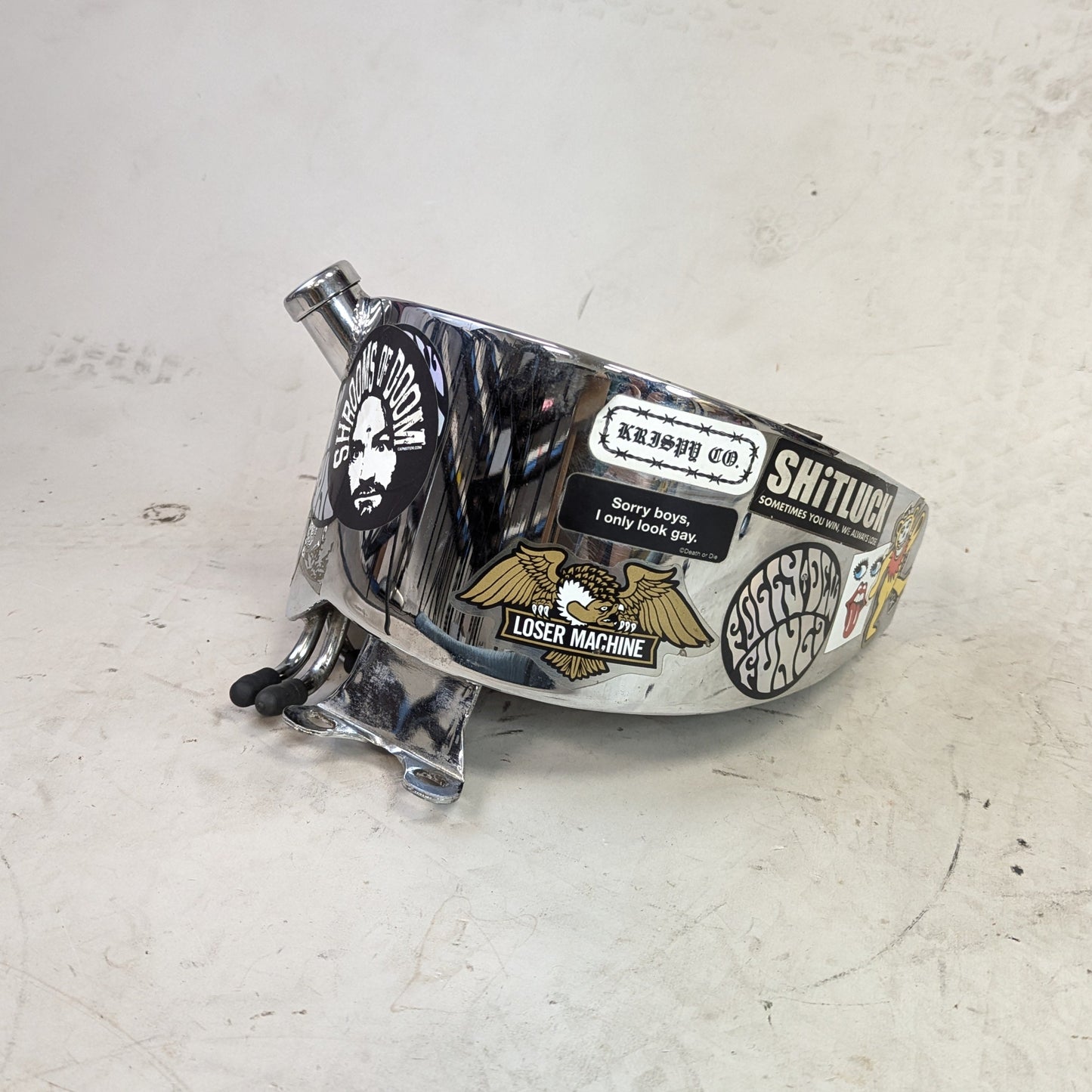 Stock Softail Oil Tank w/ Chopper Stickers