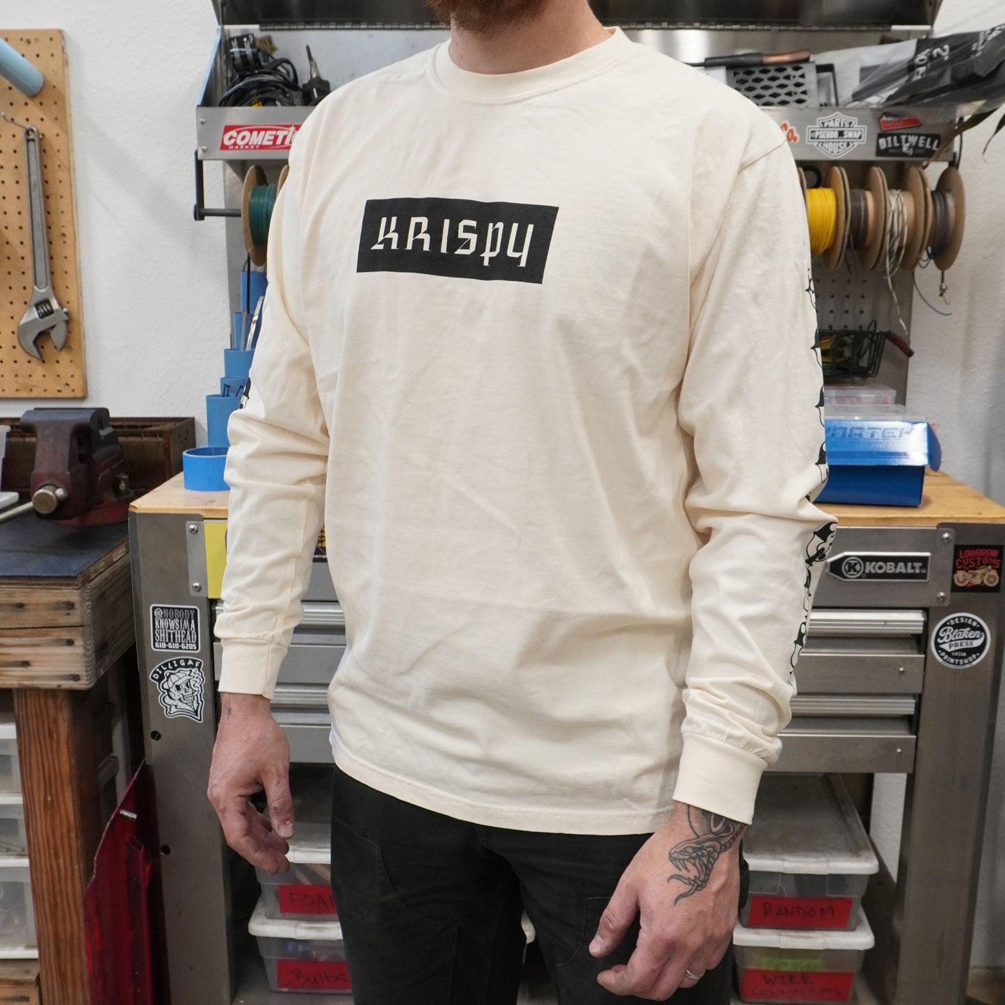 Ying Yang Chain Long Sleeve Tee - Off White