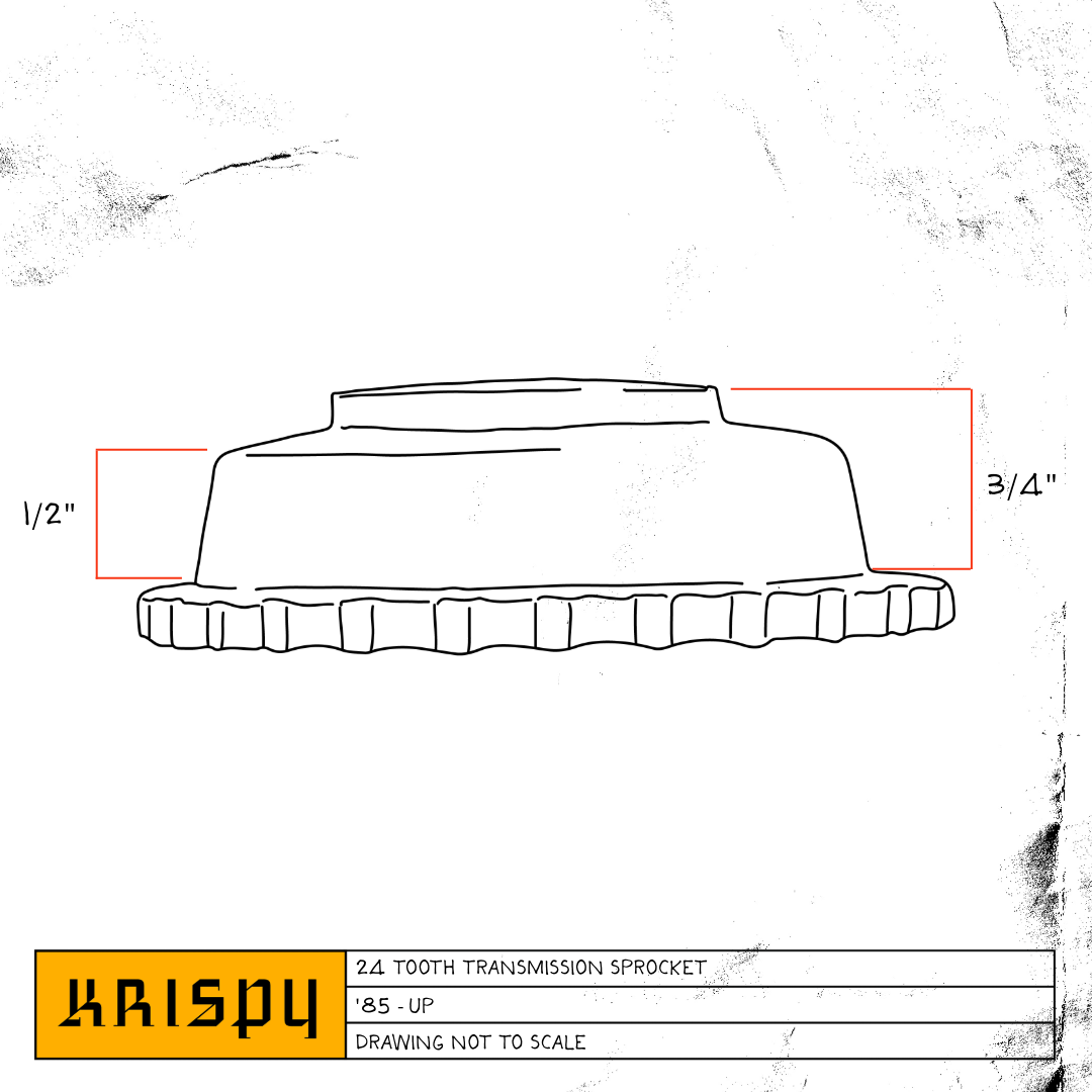 24 Tooth Offset 5 Speed Transmission Sprocket '85 Up
