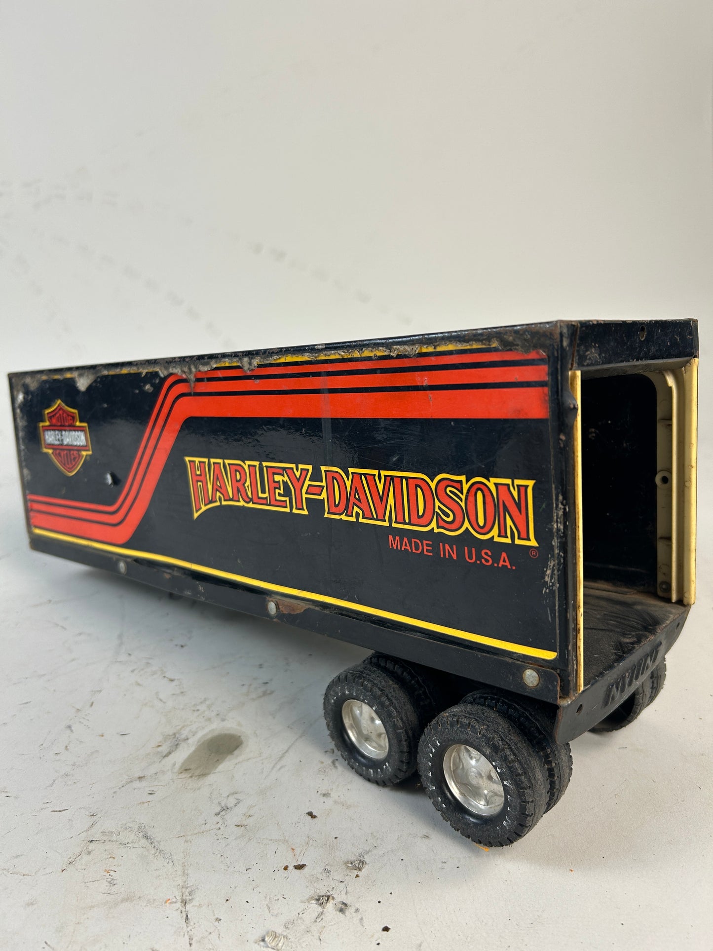 Vintage Harley Davidson Tractor Trailer Steel Diecast