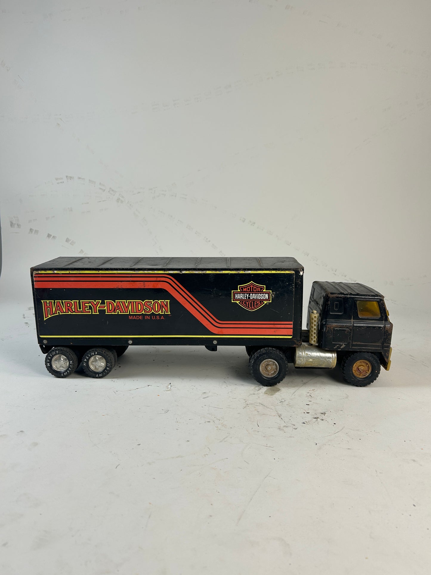 Vintage Harley Davidson Tractor Trailer Steel Diecast