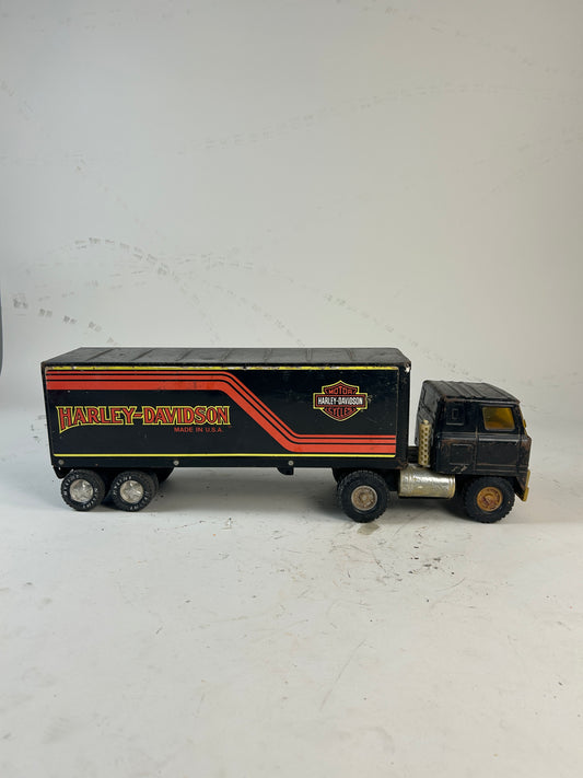 Vintage Harley Davidson Tractor Trailer Steel Diecast