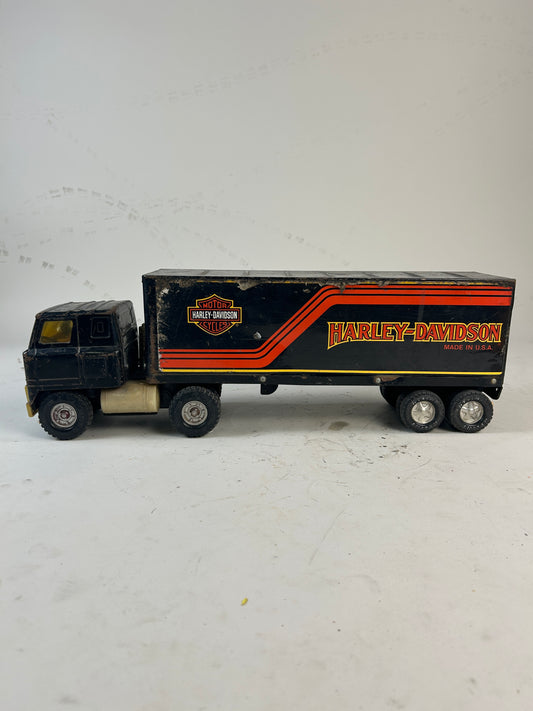 Vintage Harley Davidson Tractor Trailer Steel Diecast