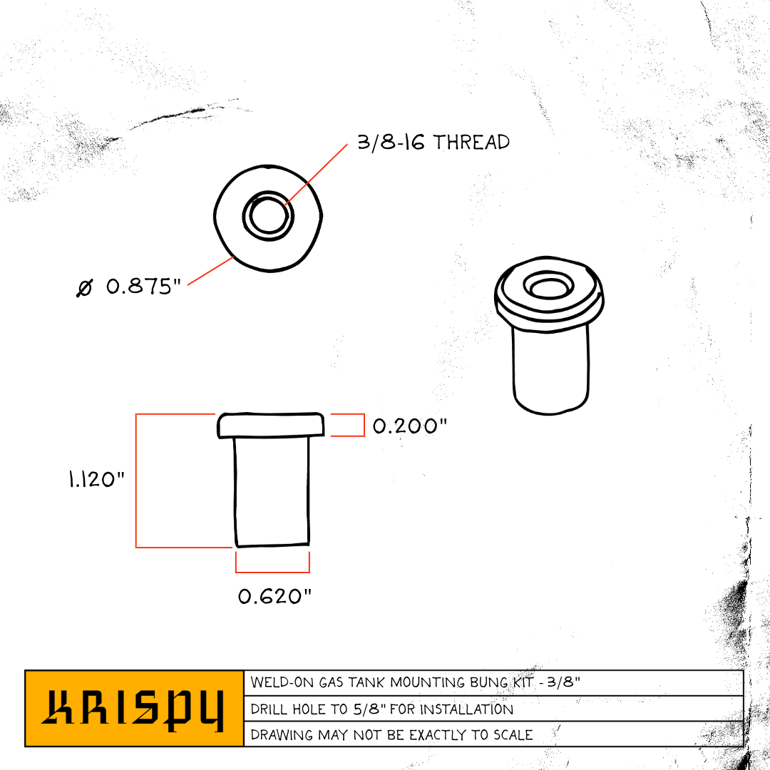 Weld-On Gas Tank Mounting Bung Kit