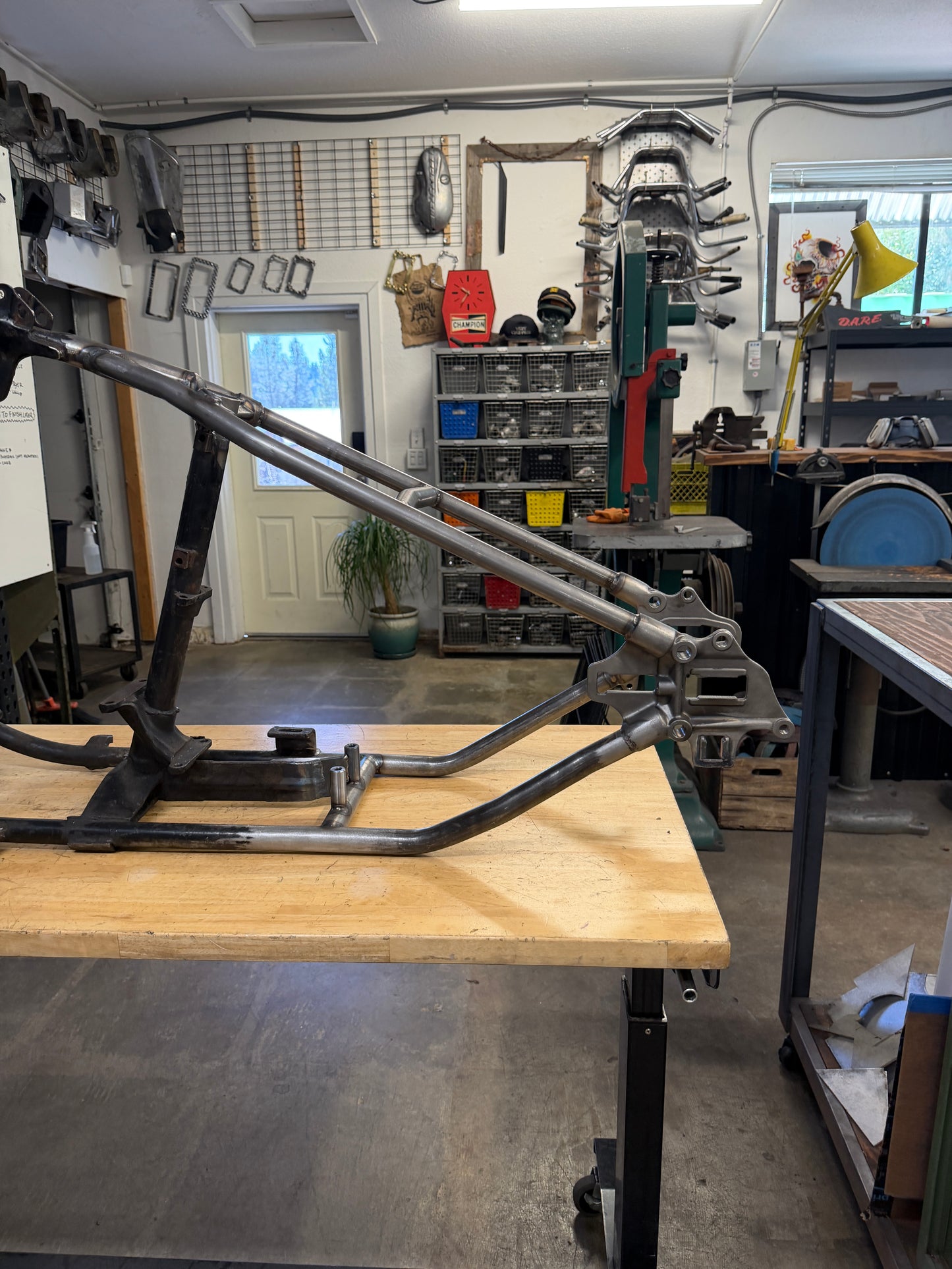 1974 Shovelhead Frame w/ Krispy Hard Tail Kit Installed