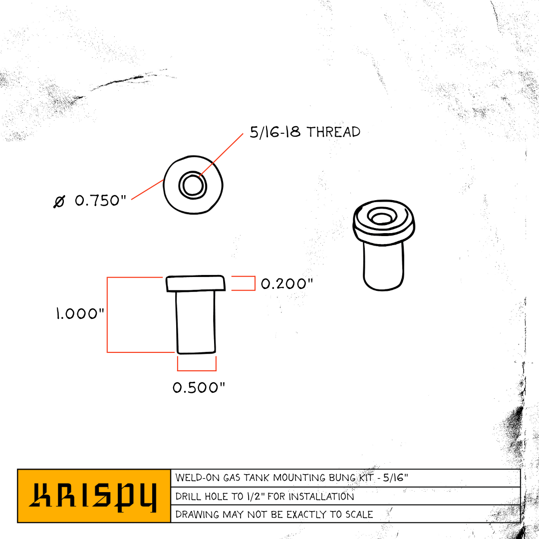 Weld-On Gas Tank Mounting Bung Kit
