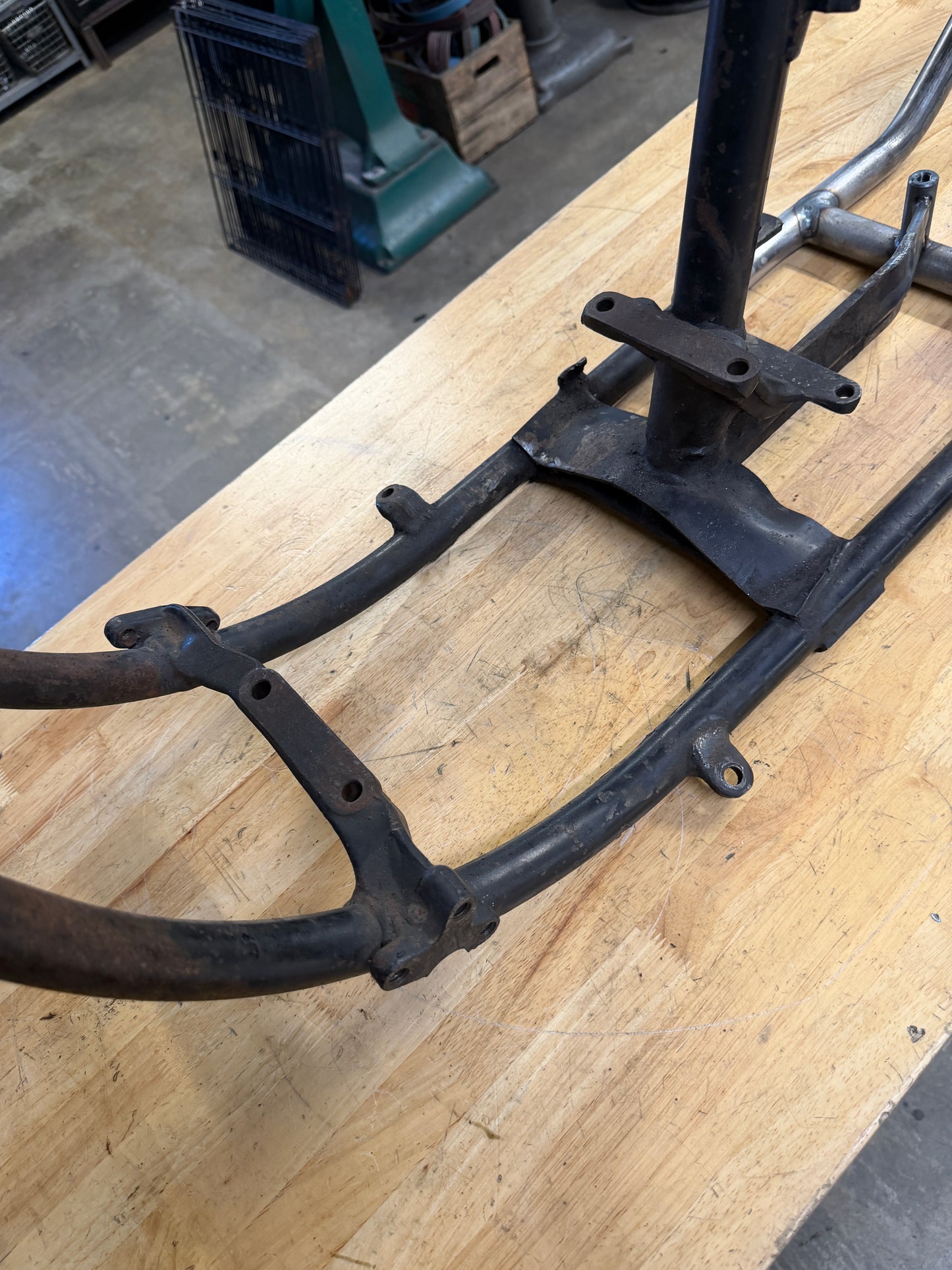 1974 Shovelhead Frame w/ Krispy Hard Tail Kit Installed