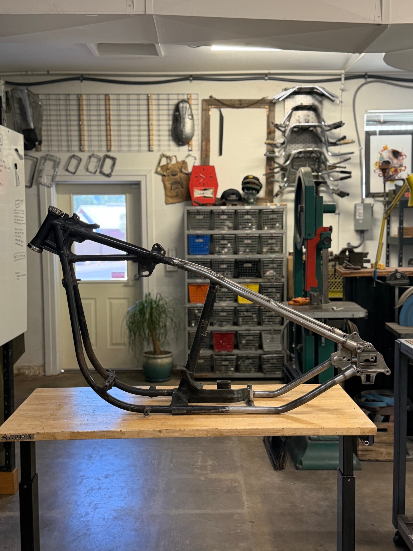 1974 Shovelhead Frame w/ Krispy Hard Tail Kit Installed