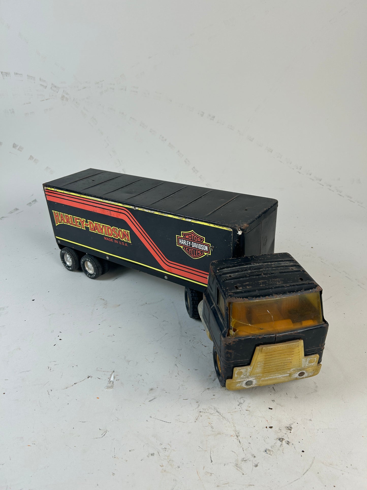 Vintage Harley Davidson Tractor Trailer Steel Diecast