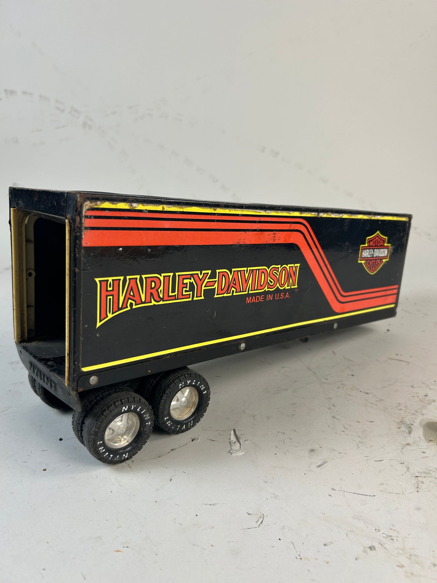 Vintage Harley Davidson Tractor Trailer Steel Diecast