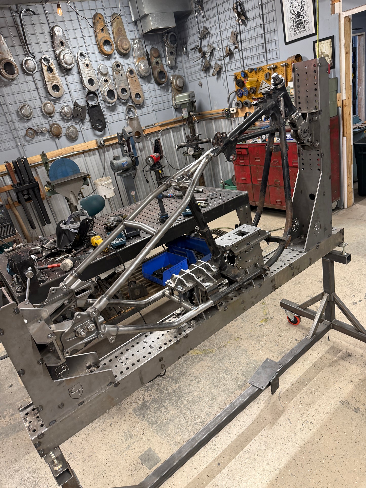 1974 Shovelhead Frame w/ Krispy Hard Tail Kit Installed