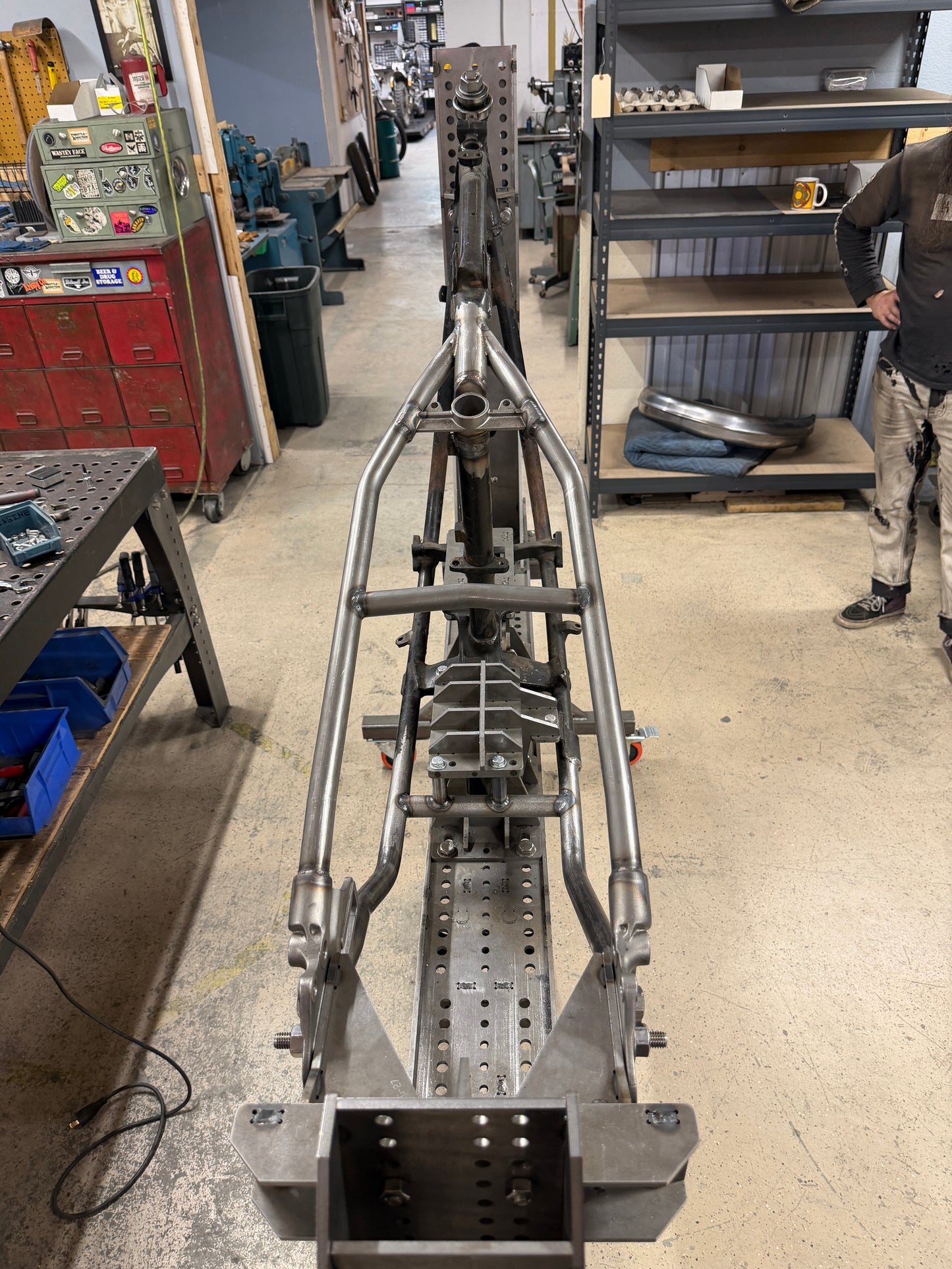 1974 Shovelhead Frame w/ Krispy Hard Tail Kit Installed
