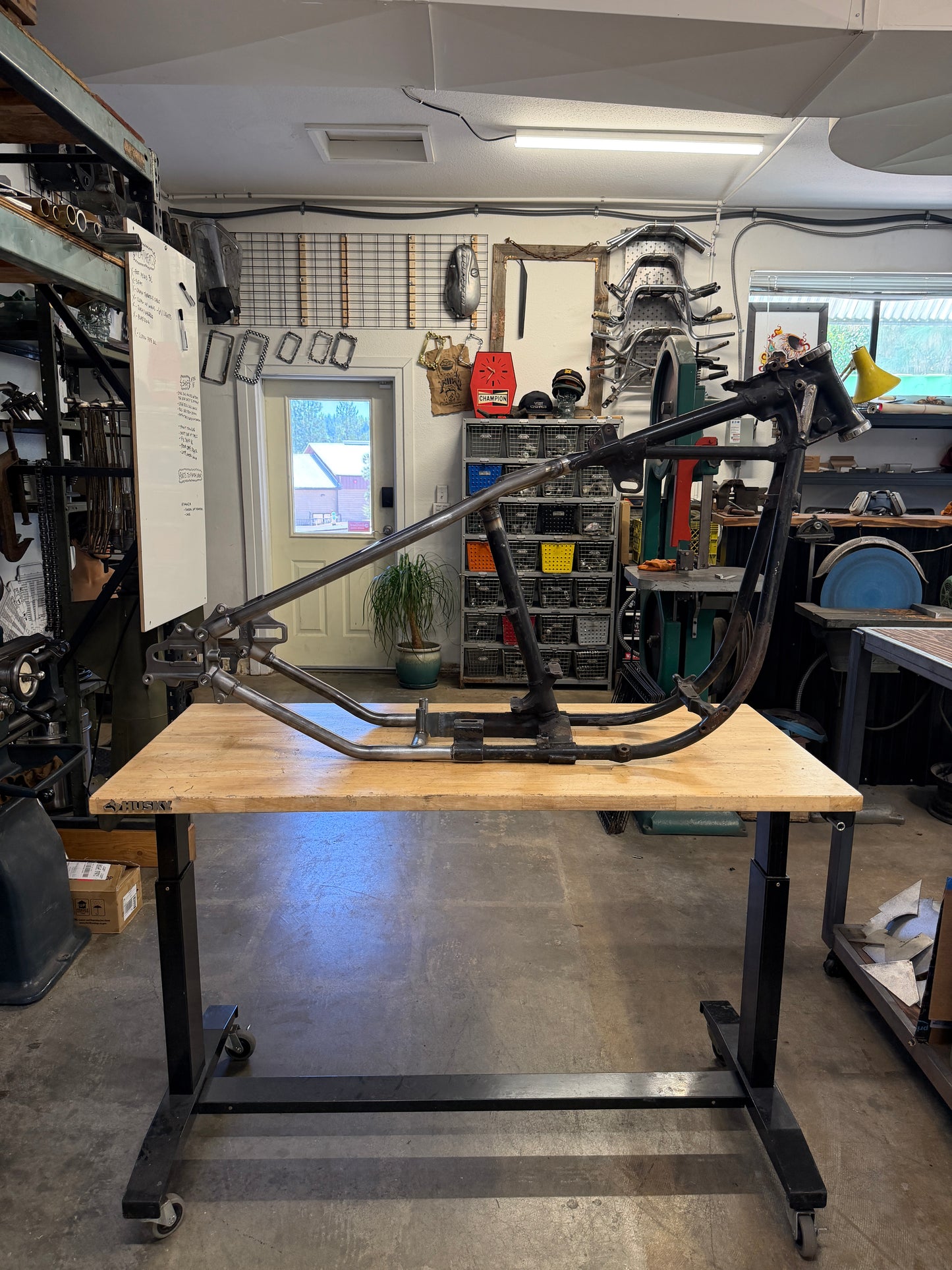 1974 Shovelhead Frame w/ Krispy Hard Tail Kit Installed