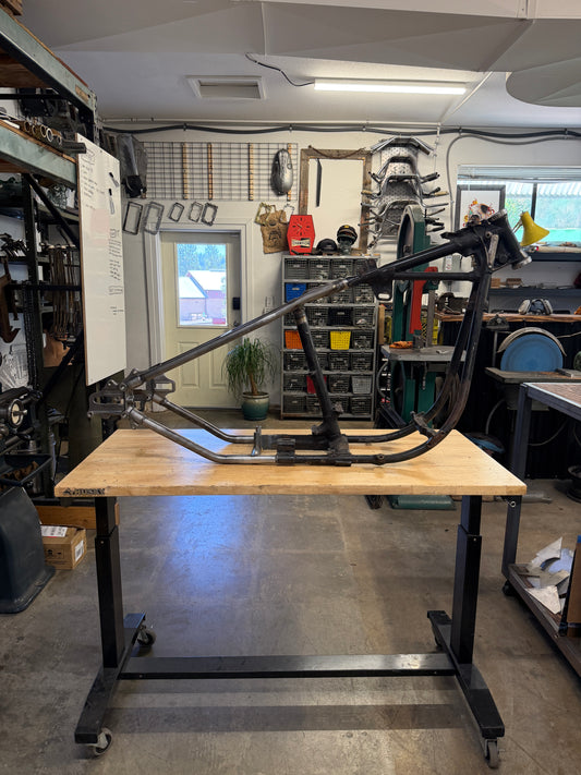 1974 Shovelhead Frame w/ Krispy Hard Tail Kit Installed