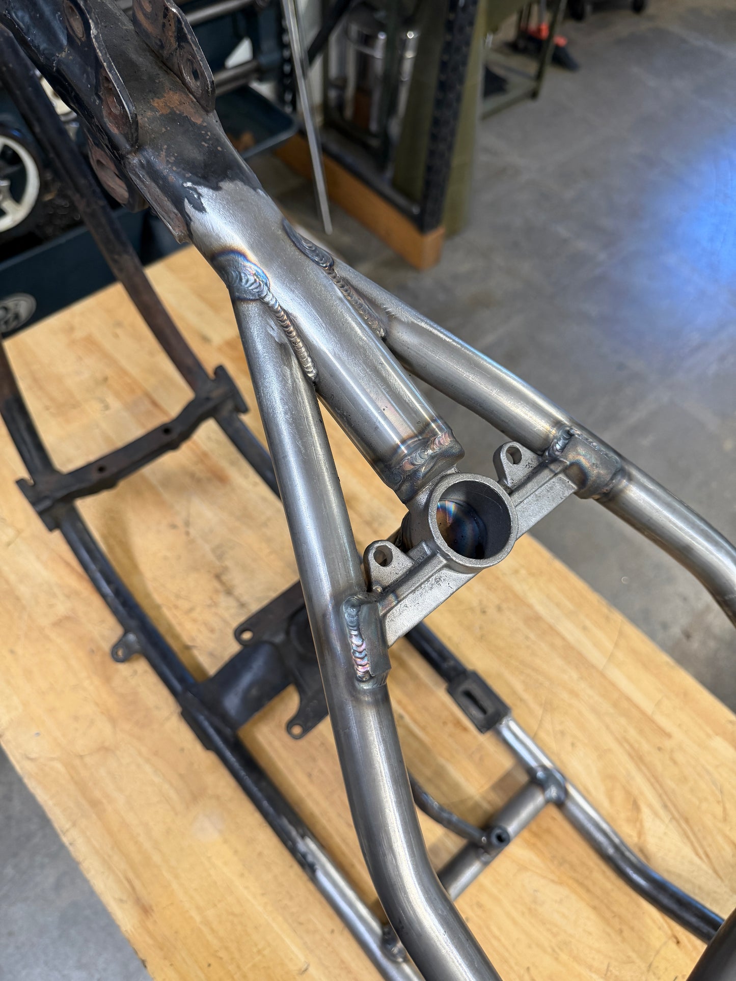 1974 Shovelhead Frame w/ Krispy Hard Tail Kit Installed