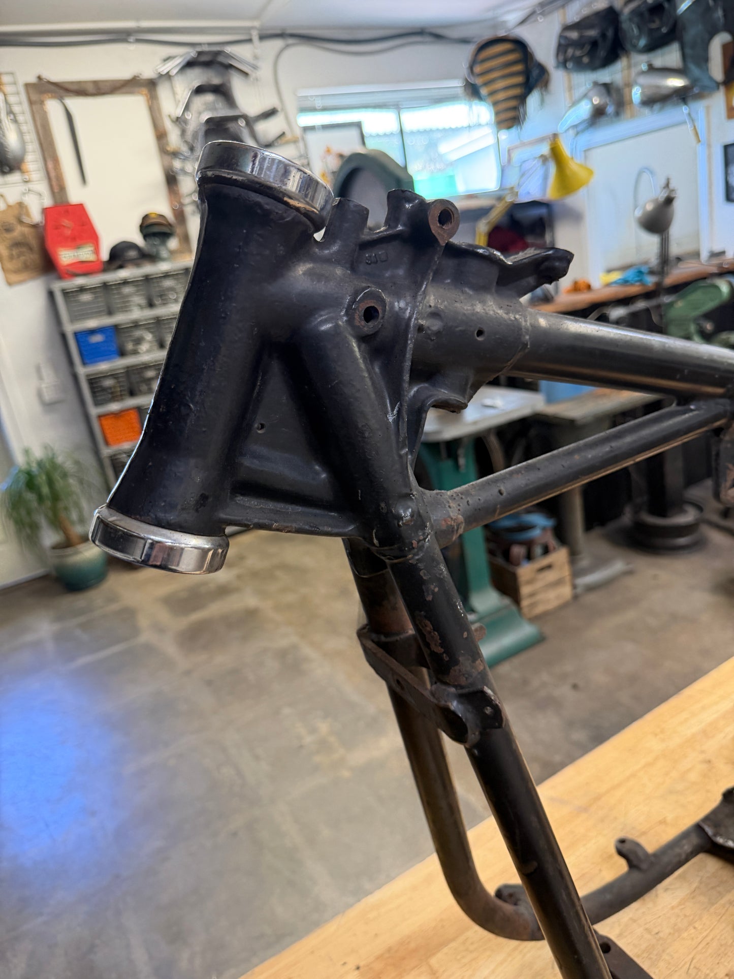 1974 Shovelhead Frame w/ Krispy Hard Tail Kit Installed