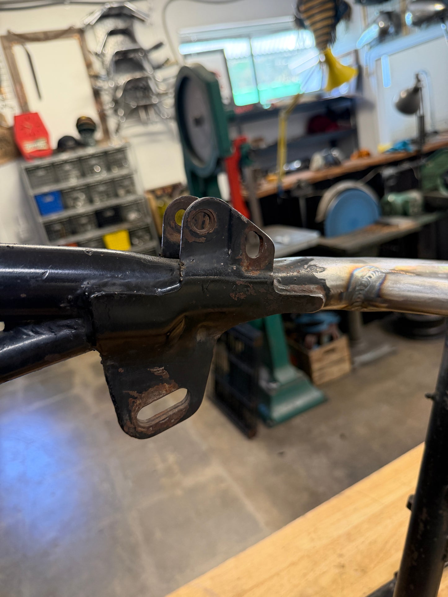 1974 Shovelhead Frame w/ Krispy Hard Tail Kit Installed