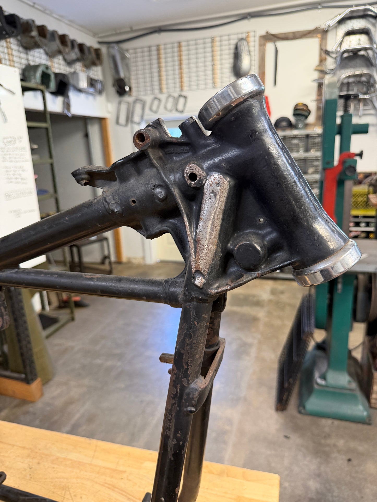 1974 Shovelhead Frame w/ Krispy Hard Tail Kit Installed