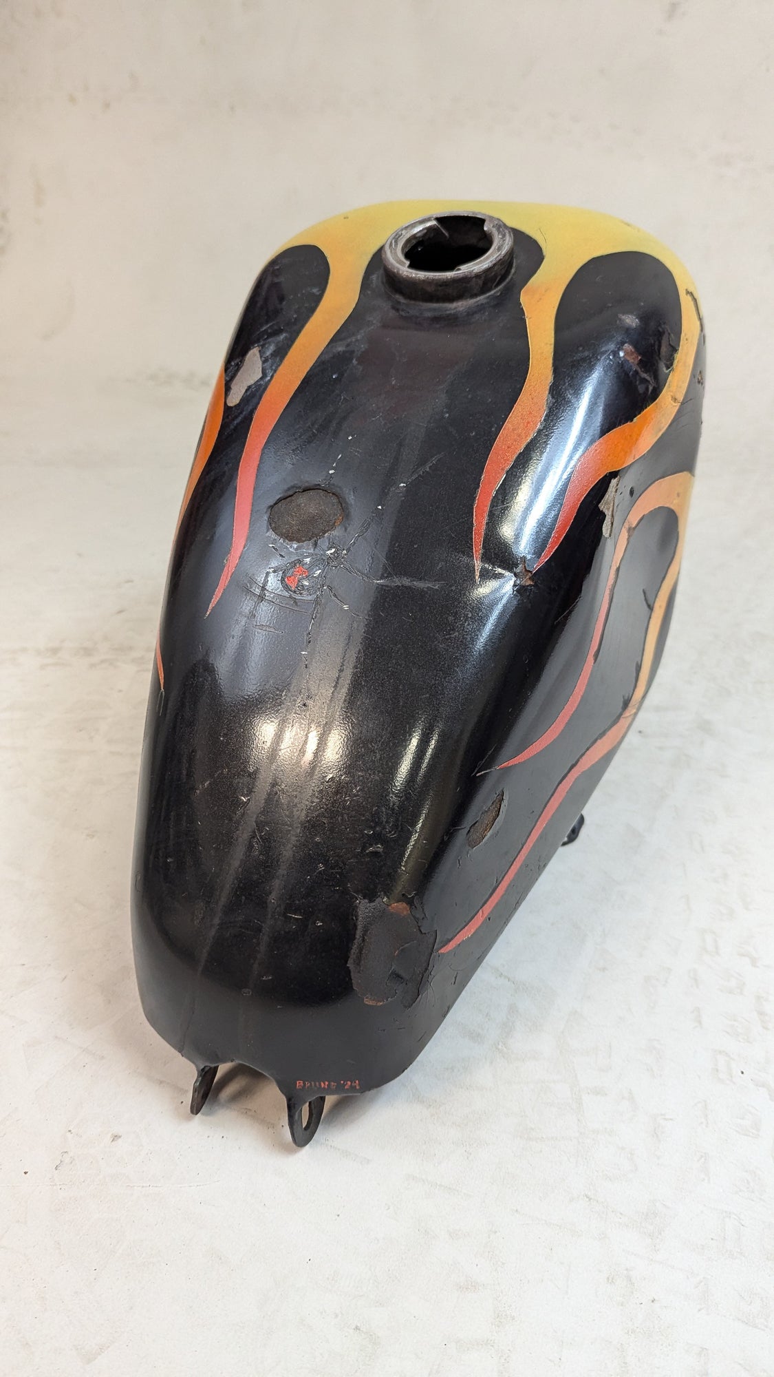 Crusty Ol' Sportster Tank with Flames