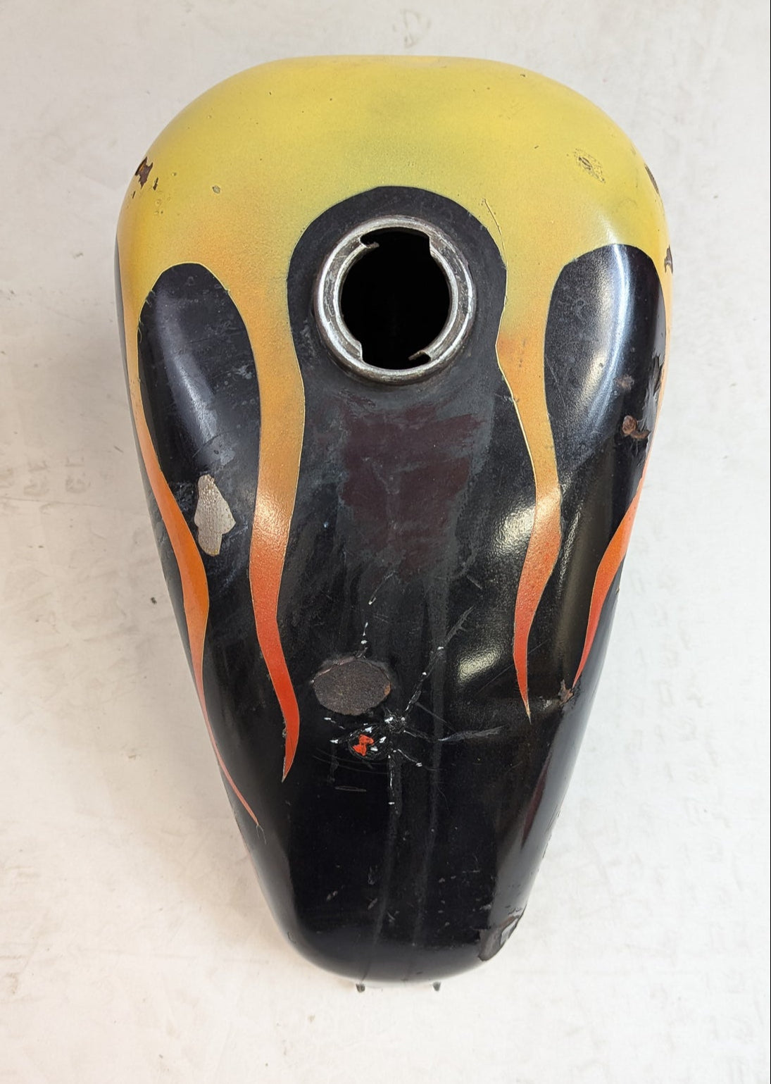 Crusty Ol' Sportster Tank with Flames