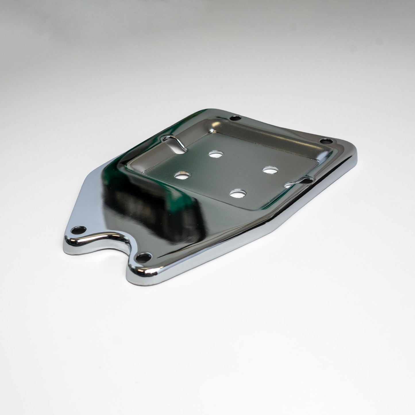 Chrome OEM Style Lower Oil Tank Plate - Battery Tray for Horseshoe Oil Tanks