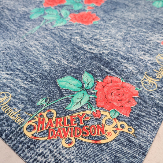 90's "Denim" Rose Harley Bandana