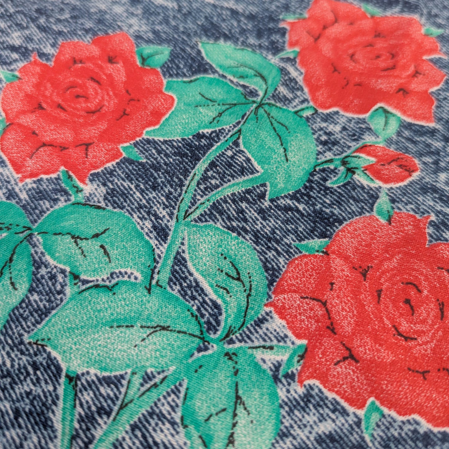 90's "Denim" Rose Harley Bandana