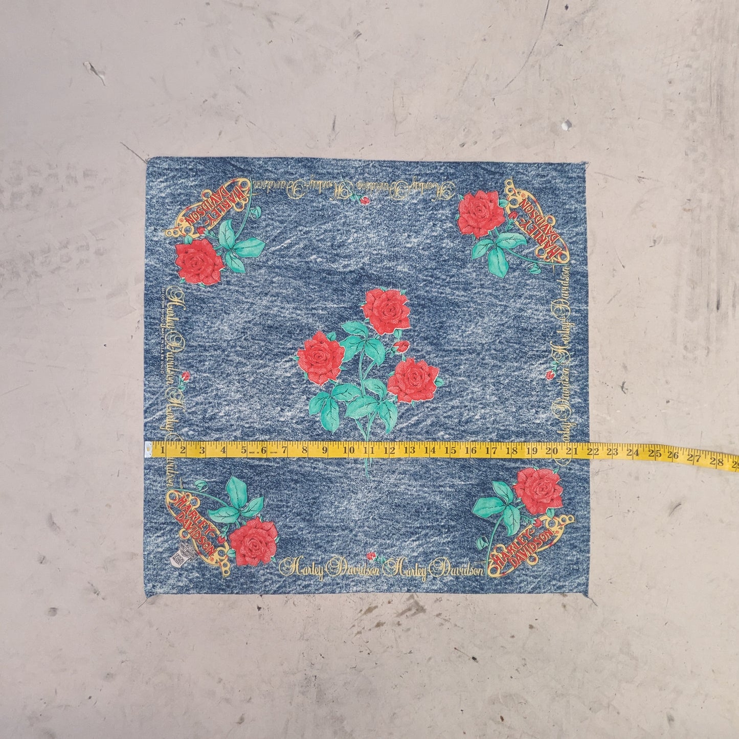 90's "Denim" Rose Harley Bandana