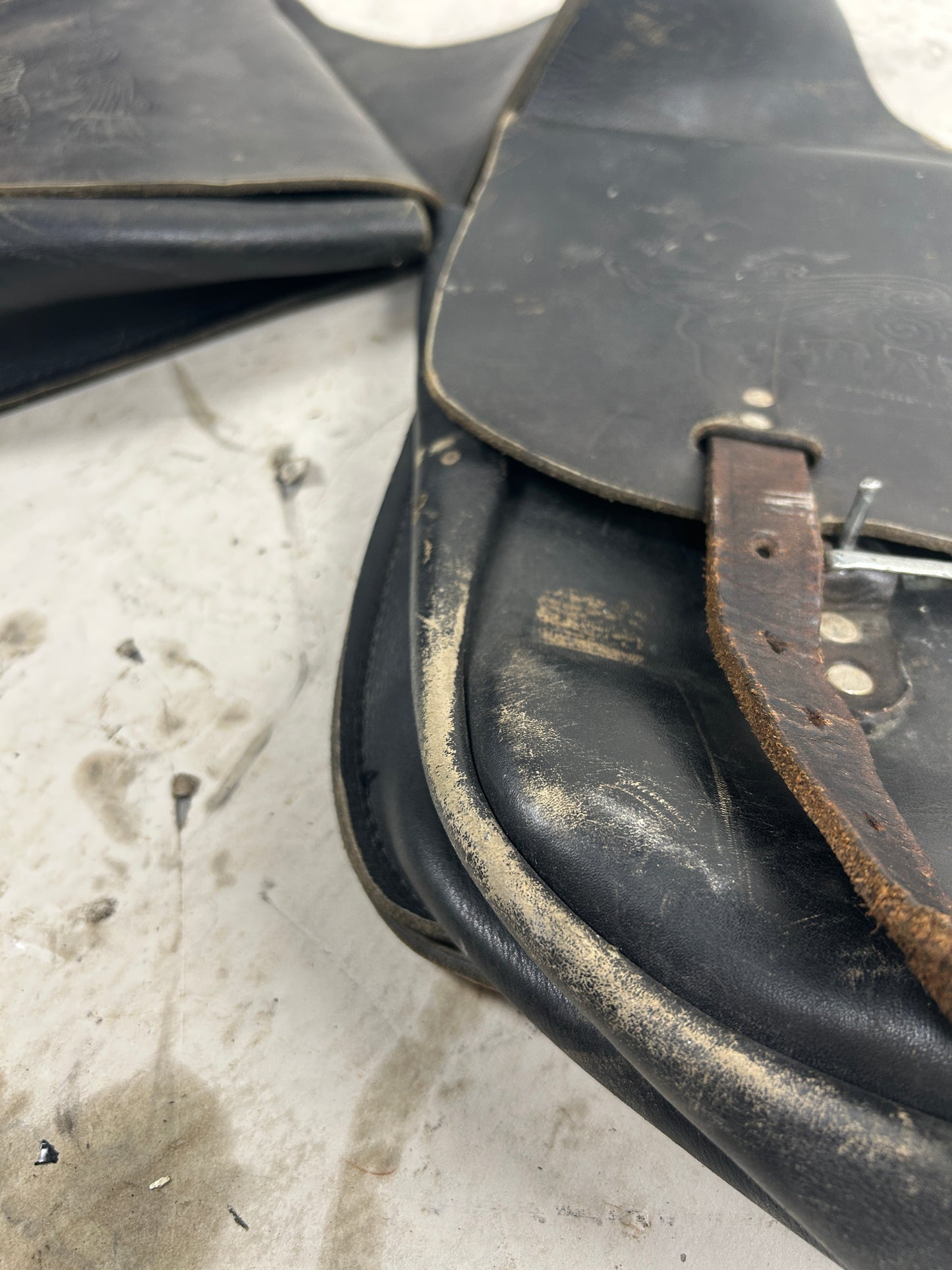 Vintage Leather Harley Saddle Bags