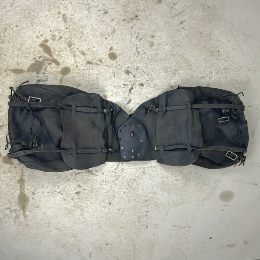 Vintage Black Leather Throwover Saddlebags