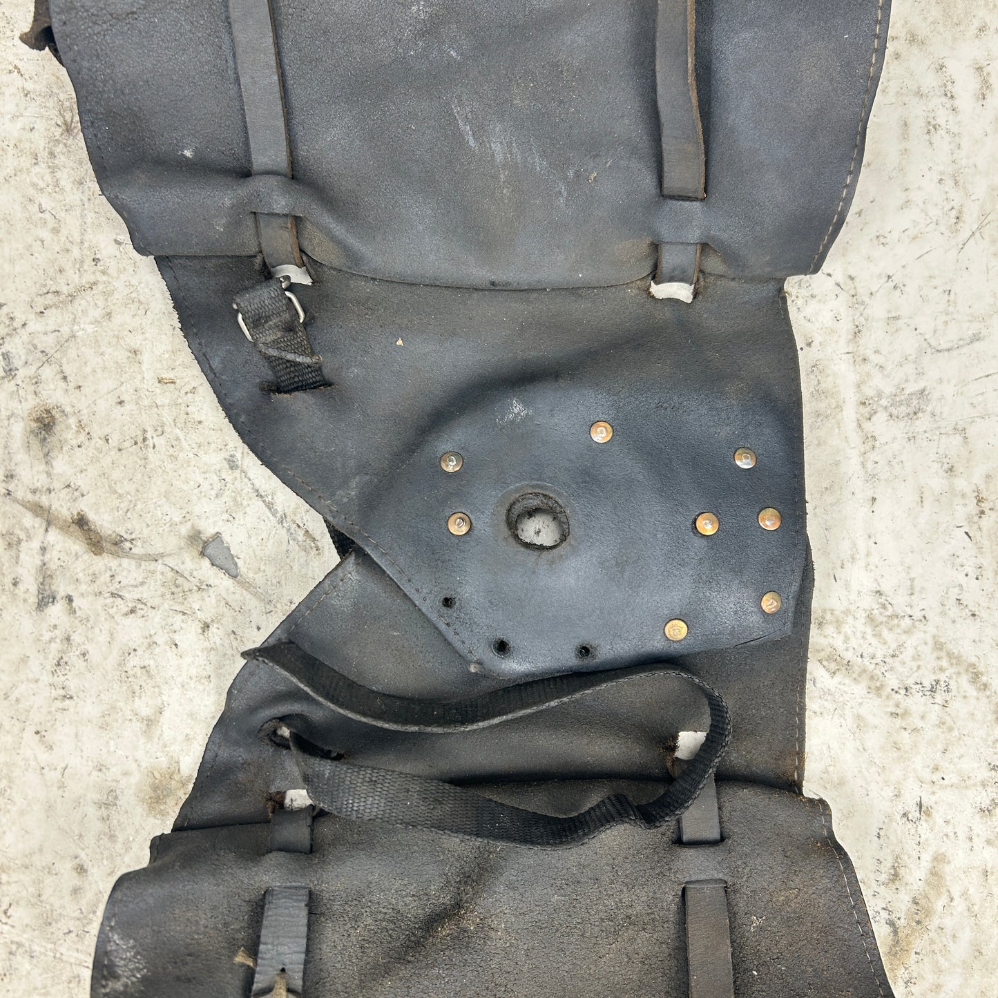 Vintage Black Leather Throwover Saddlebags