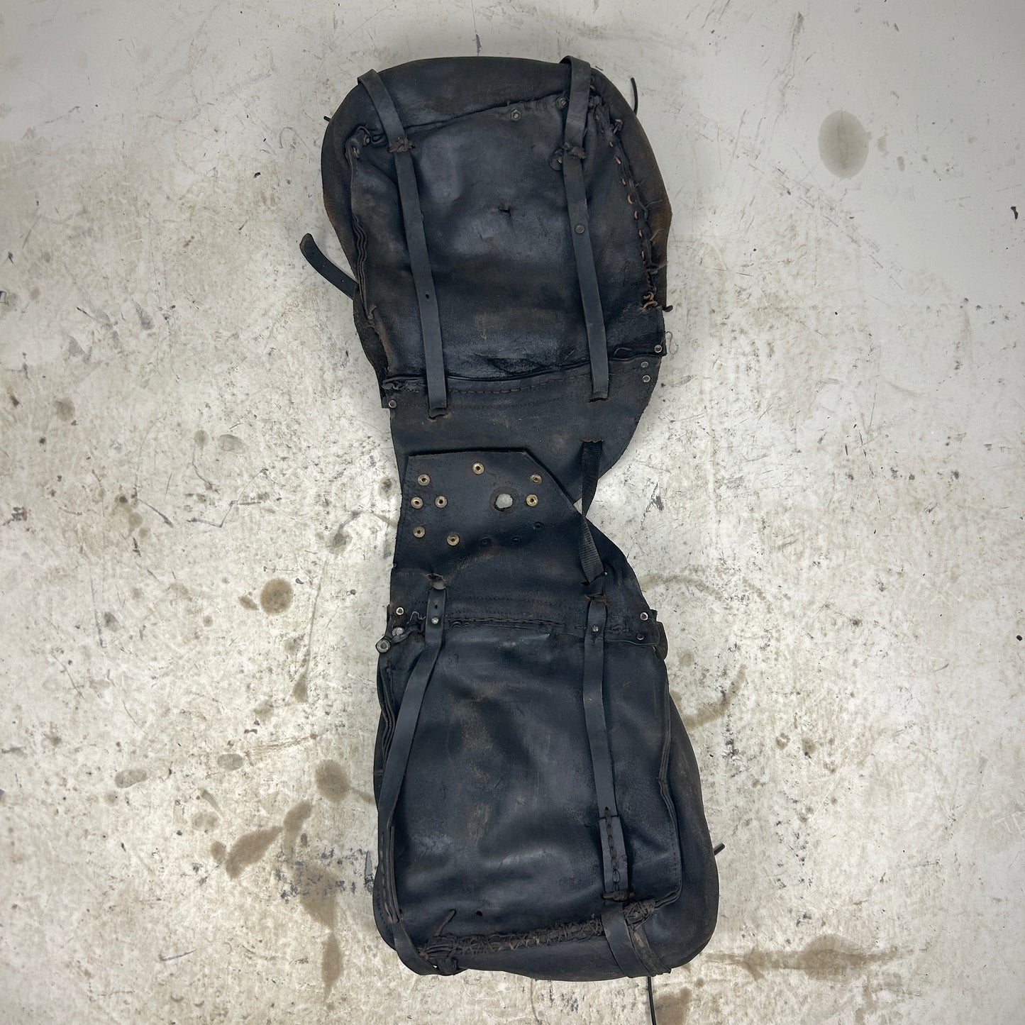 Vintage Black Leather Throwover Saddlebags
