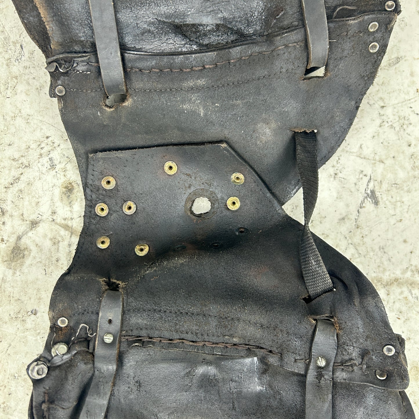 Vintage Black Leather Throwover Saddlebags