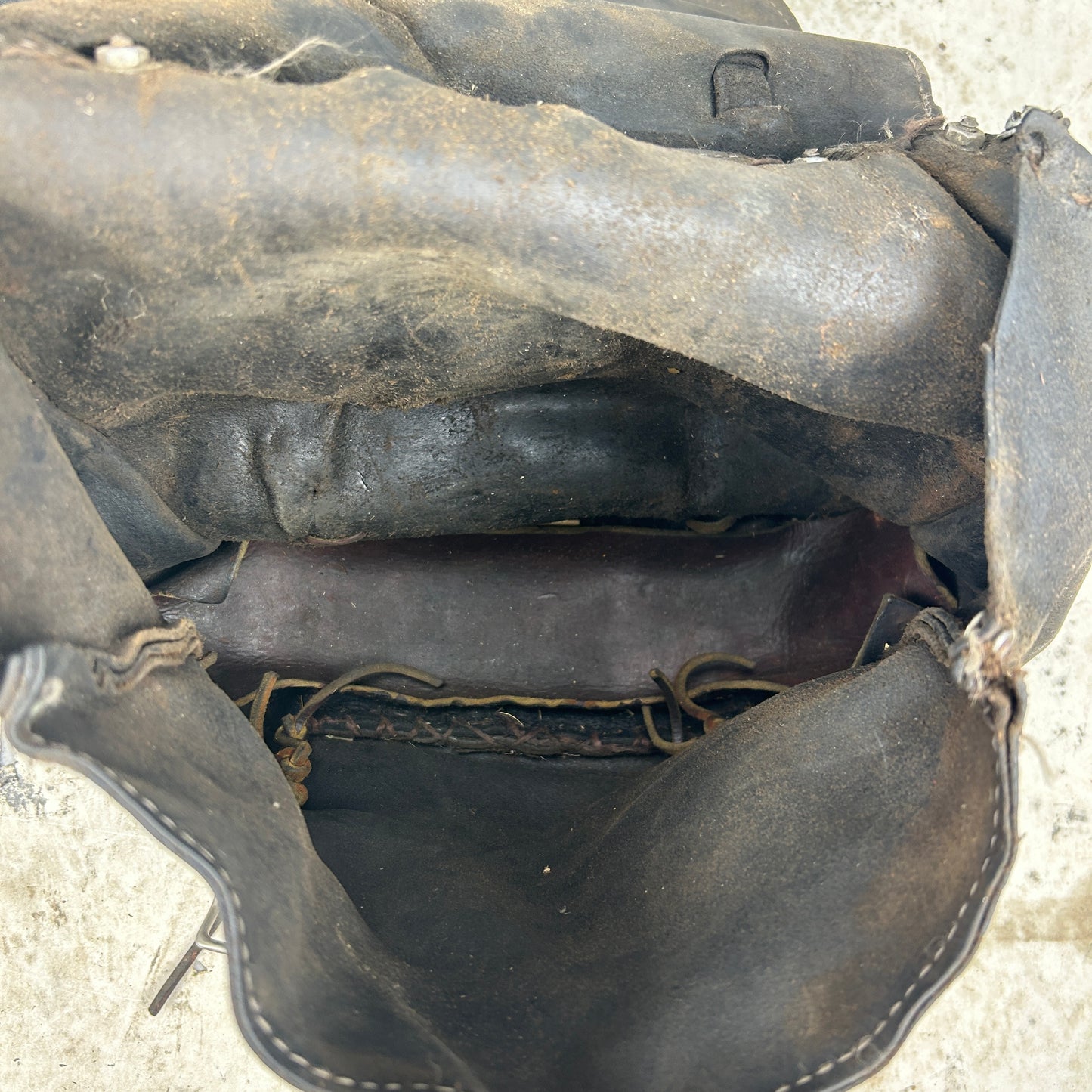 Vintage Black Leather Throwover Saddlebags