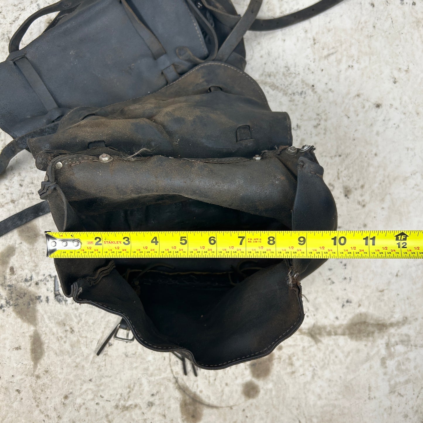 Vintage Black Leather Throwover Saddlebags