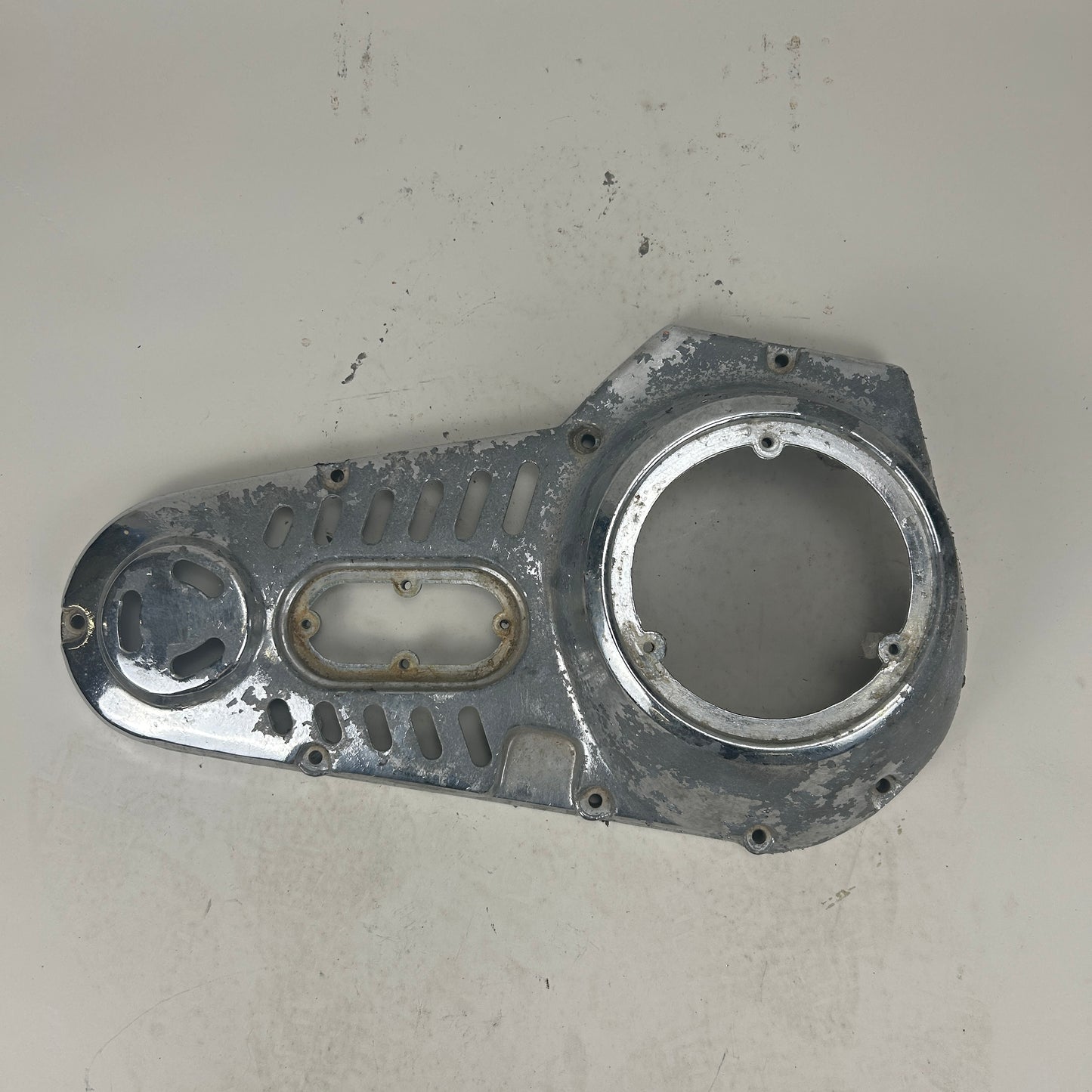 Old Chrome Slotted Shovelhead Primary Cover