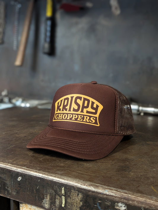 Krispy Choppers Badge Trucker Hat Brown