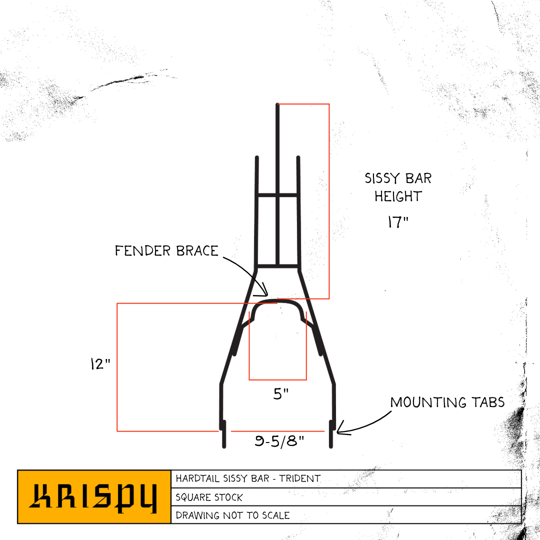 Trident Sissy Bar - Square Stock