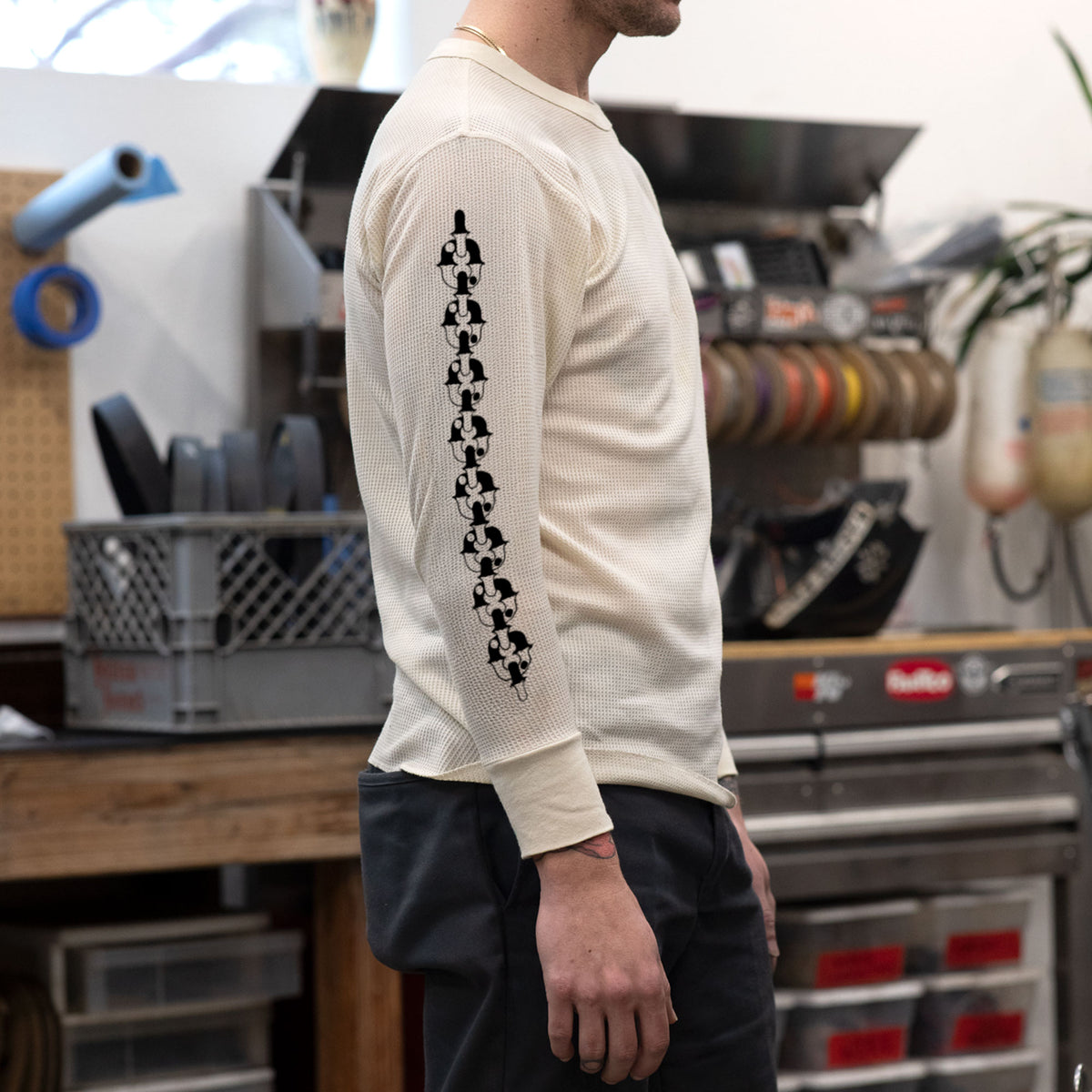 Ying Yang Chain Thermal Tee - Off White